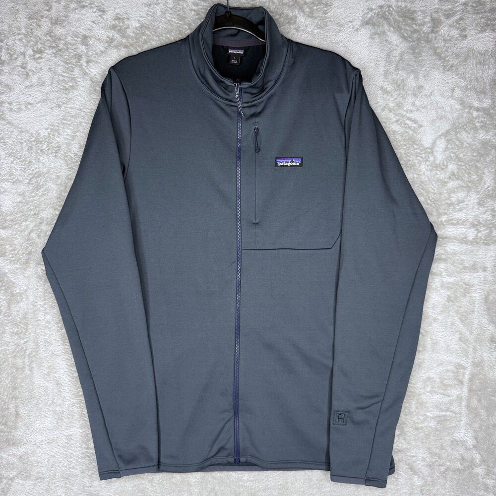 Patagonia Jacket Mens Large Gray R1 Thermal Regulator Full Zip Pockets 40580